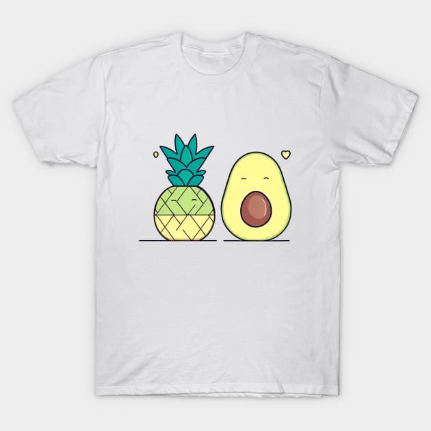 avocado and pineapple cute T-Shirt by Horizon Line Apparel